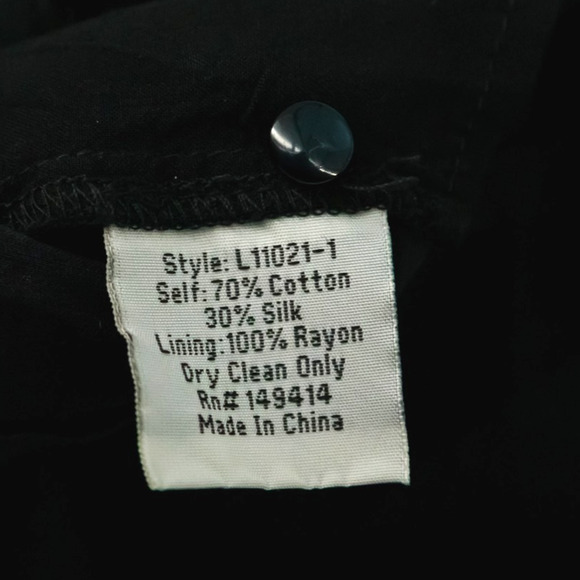 Johnny Was Jade Size Medium M Black Embroidered Long Sleeve Cotton Silk Top - Picture 5 of 6